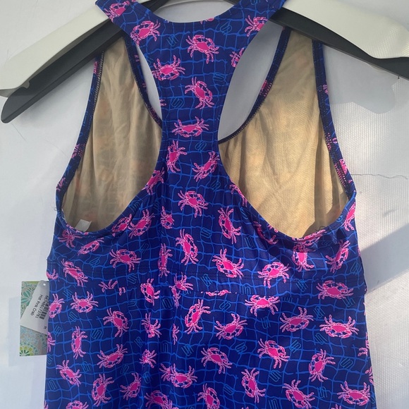 Southwind Apparel Blue and Pink Crab Cover Up Beach Dress Medium - Picture 9 of 16